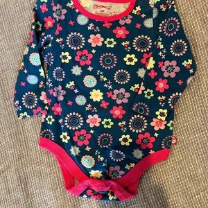 Zutano Floral Bodysuit - Navy and Pink
